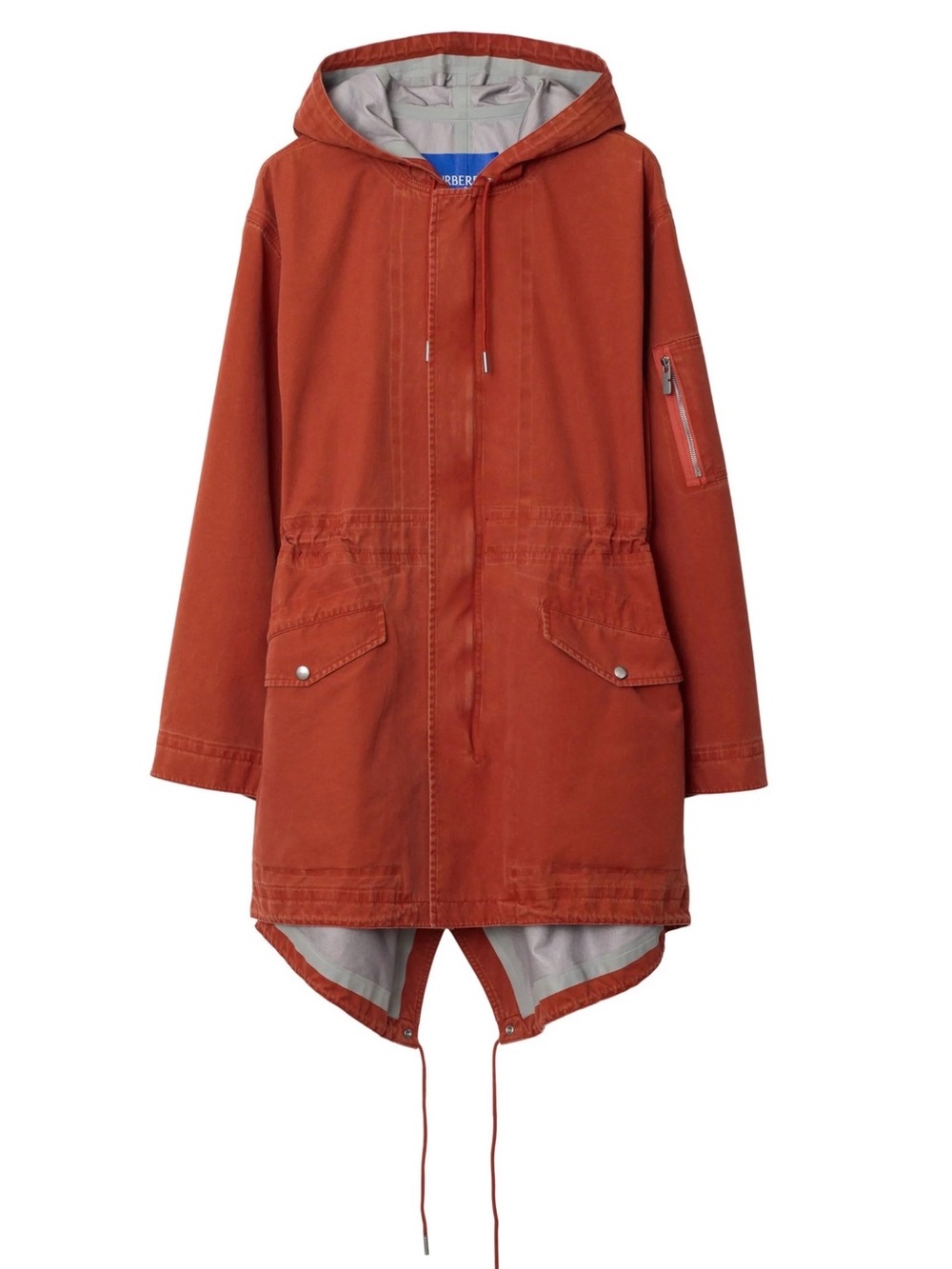 Burberry Men’s Bonded Cotton Parka in Rust, Sz M with tags, Made in Italy, EUC